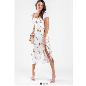 White Floral MIDI dress